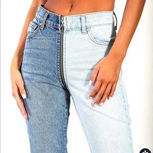 REVICE DENIM TWO TONE W/ ZIPPER JEANS